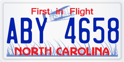 NC license plate ABY4658