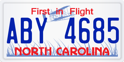 NC license plate ABY4685