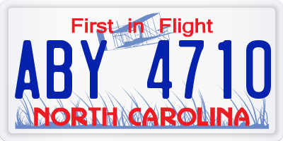 NC license plate ABY4710