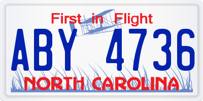 NC license plate ABY4736