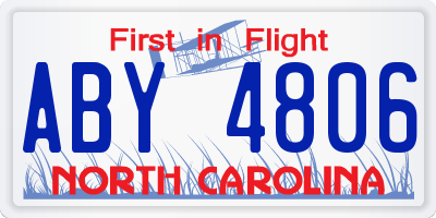 NC license plate ABY4806