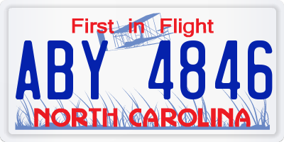 NC license plate ABY4846