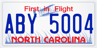 NC license plate ABY5004