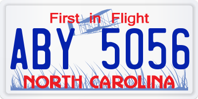 NC license plate ABY5056