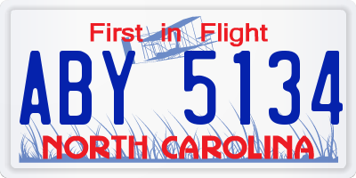 NC license plate ABY5134