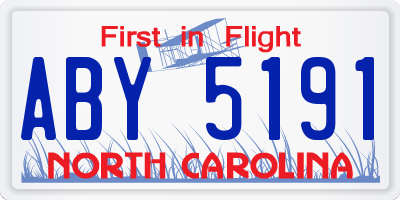 NC license plate ABY5191
