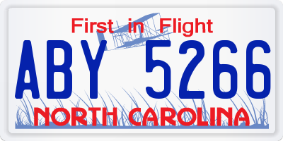NC license plate ABY5266