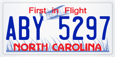 NC license plate ABY5297