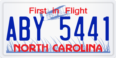 NC license plate ABY5441