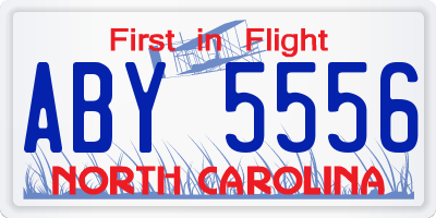NC license plate ABY5556