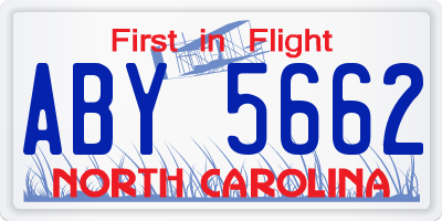 NC license plate ABY5662