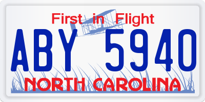 NC license plate ABY5940