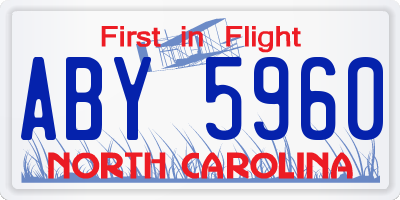 NC license plate ABY5960