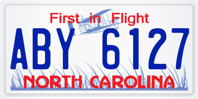 NC license plate ABY6127