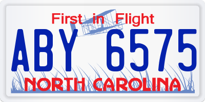 NC license plate ABY6575