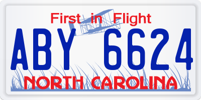 NC license plate ABY6624