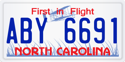 NC license plate ABY6691