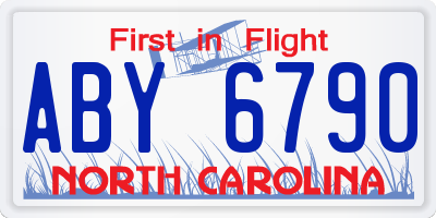 NC license plate ABY6790