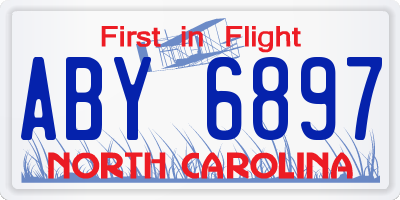 NC license plate ABY6897