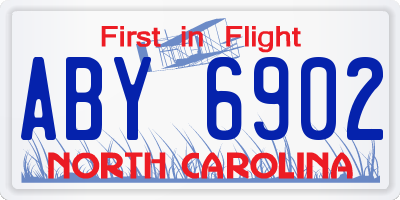 NC license plate ABY6902