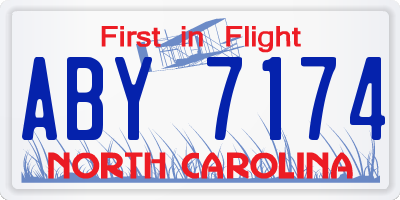 NC license plate ABY7174