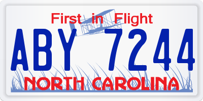 NC license plate ABY7244