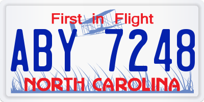 NC license plate ABY7248