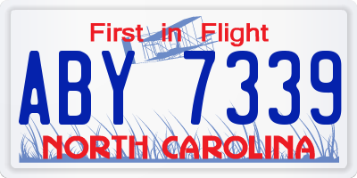 NC license plate ABY7339