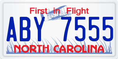 NC license plate ABY7555