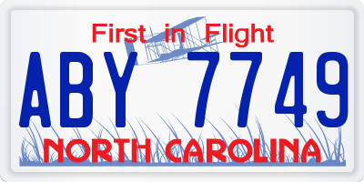 NC license plate ABY7749