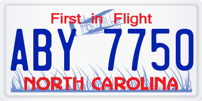 NC license plate ABY7750