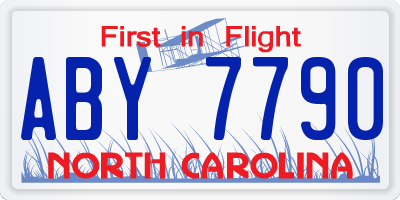 NC license plate ABY7790