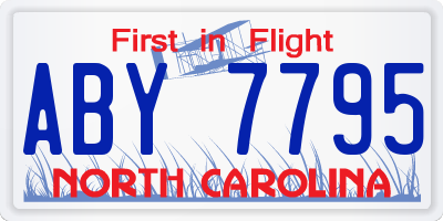 NC license plate ABY7795