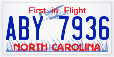NC license plate ABY7936