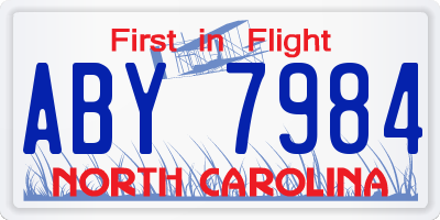 NC license plate ABY7984