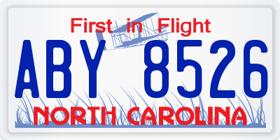 NC license plate ABY8526