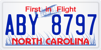 NC license plate ABY8797