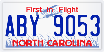 NC license plate ABY9053