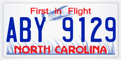 NC license plate ABY9129