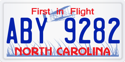 NC license plate ABY9282