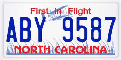 NC license plate ABY9587