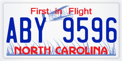 NC license plate ABY9596