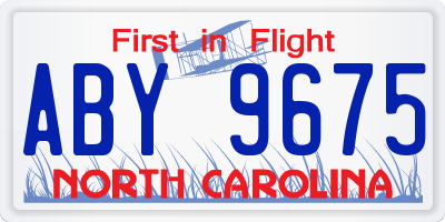 NC license plate ABY9675