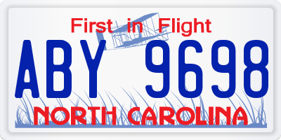 NC license plate ABY9698