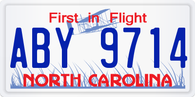 NC license plate ABY9714
