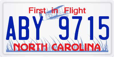 NC license plate ABY9715