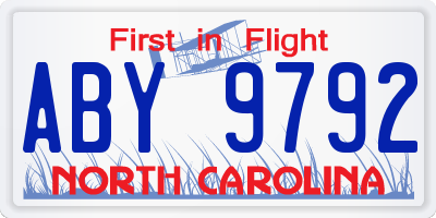 NC license plate ABY9792