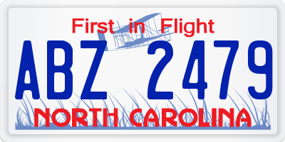NC license plate ABZ2479