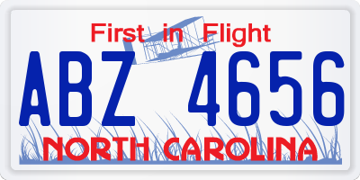 NC license plate ABZ4656
