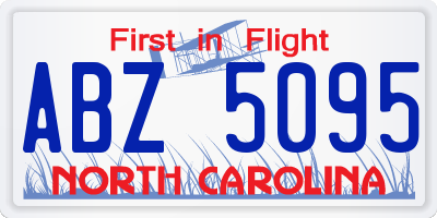 NC license plate ABZ5095